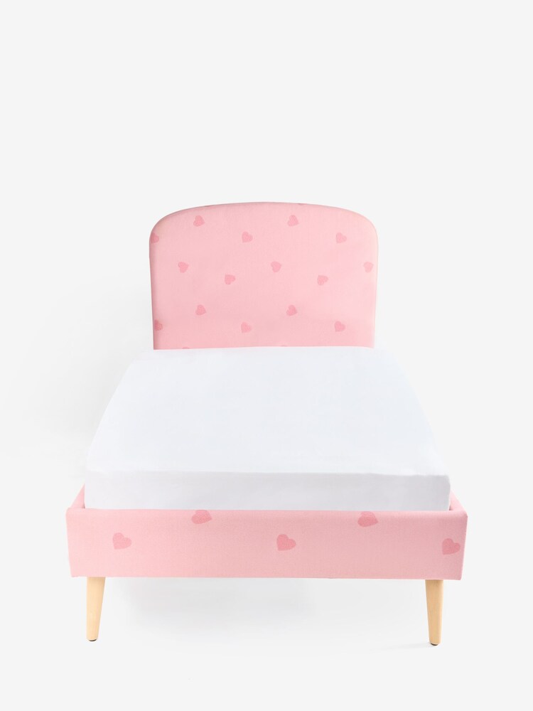 Tufted Heart Pink Kids Matson Upholstered Single Bed - Image 2 of 4