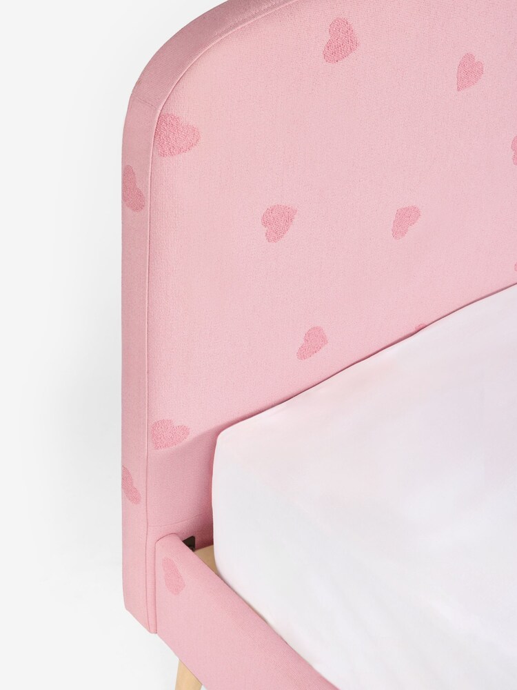 Tufted Heart Pink Kids Matson Upholstered Single Bed - Image 4 of 4