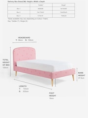 Tufted Heart Pink Kids Matson Upholstered Single Bed - Image 7 of 7