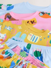 Pink/Blue Cat/Floral Print Short Pyjamas 3 Pack (9mths-12yrs) - Image 10 of 10