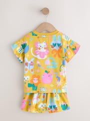 Pink/Blue Cat/Floral Print Short Pyjamas 3 Pack (9mths-12yrs) - Image 8 of 10