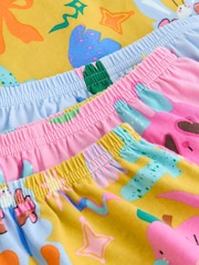 Pink/Blue Cat/Floral Print Short Pyjamas 3 Pack (9mths-12yrs) - Image 9 of 10