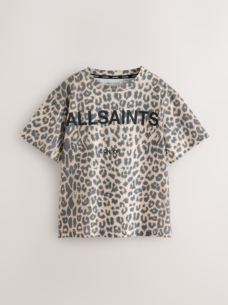 smALLSAINTS Leopard/Black Oversized Girls Logo T-Shirts 3 Pack - Image 2 of 8 smALLSAINTS Leopard/Black Oversized Girls Logo T-Shirts 3 Pack - Image 2 of 8