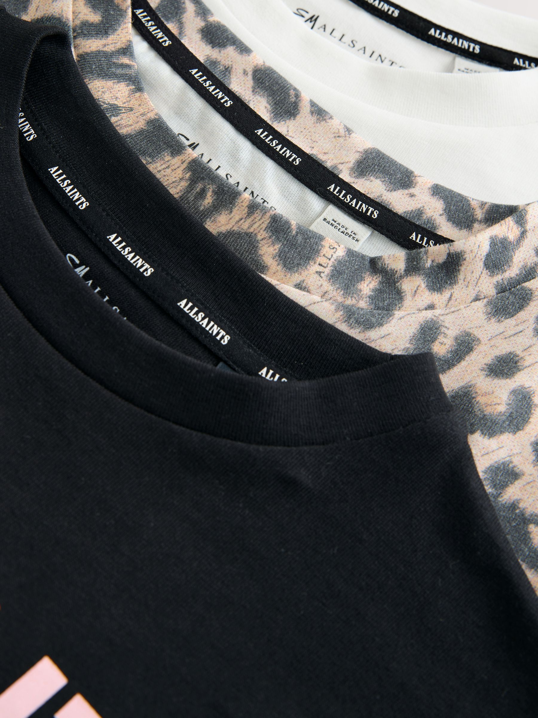Buy smALLSAINTS Leopard/Black Oversized Girls Logo T-Shirts 3 Pack