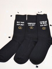 Personalised Ring Design Groomsman Socks by Solesmith 3 Pack - Image 2 of 2