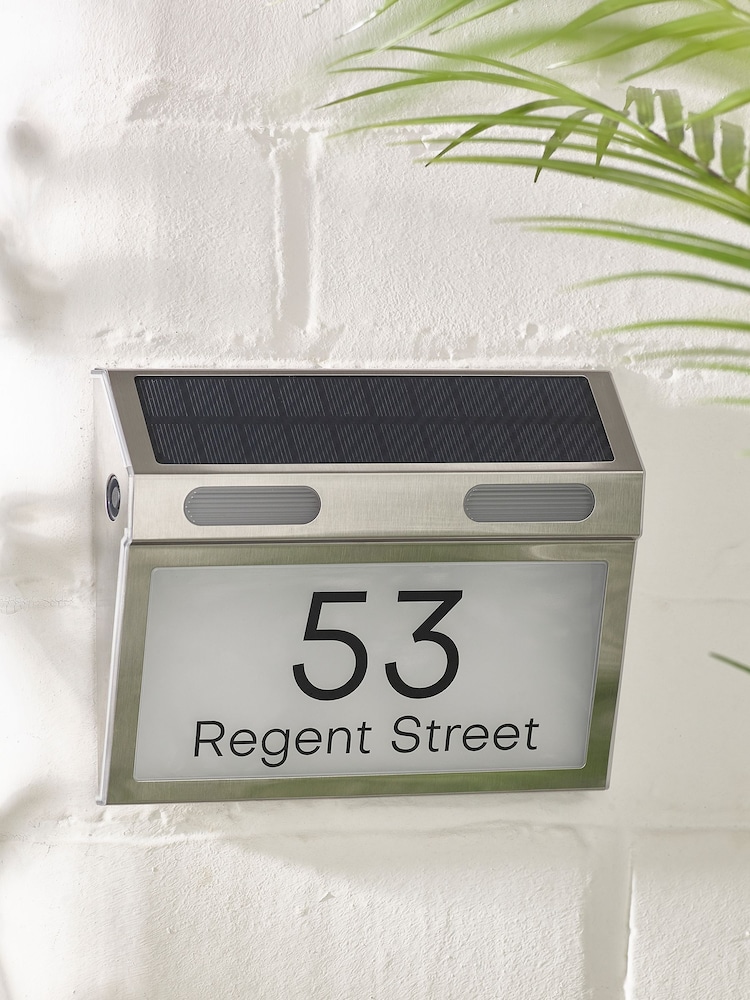 Personalised Solar House Sign Illuminated LED Door Number Plaque by Loveabode - Image 1 of 5