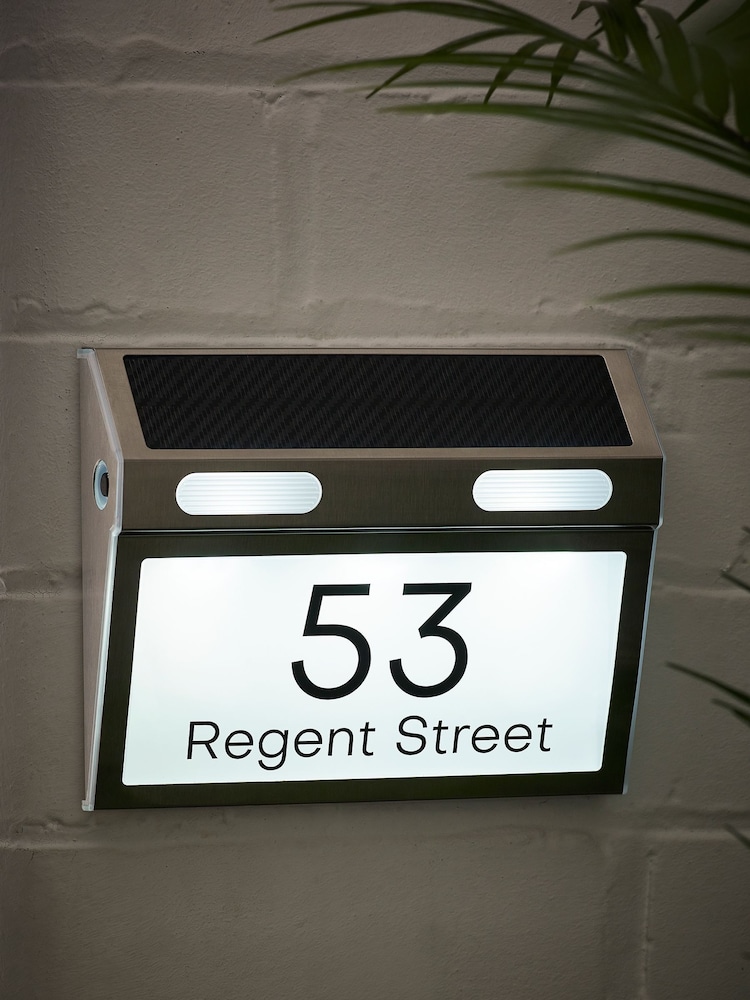 Personalised Solar House Sign Illuminated LED Door Number Plaque by Loveabode - Image 2 of 5