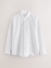 White Cotton Linen Blend Short Sleeve Shirt - Image 1 of 3