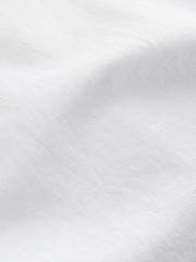 White Cotton Linen Blend Short Sleeve Shirt - Image 3 of 3