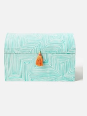 Oliver Bonas Blue Swirl Paper Storage Trunk - Image 1 of 4