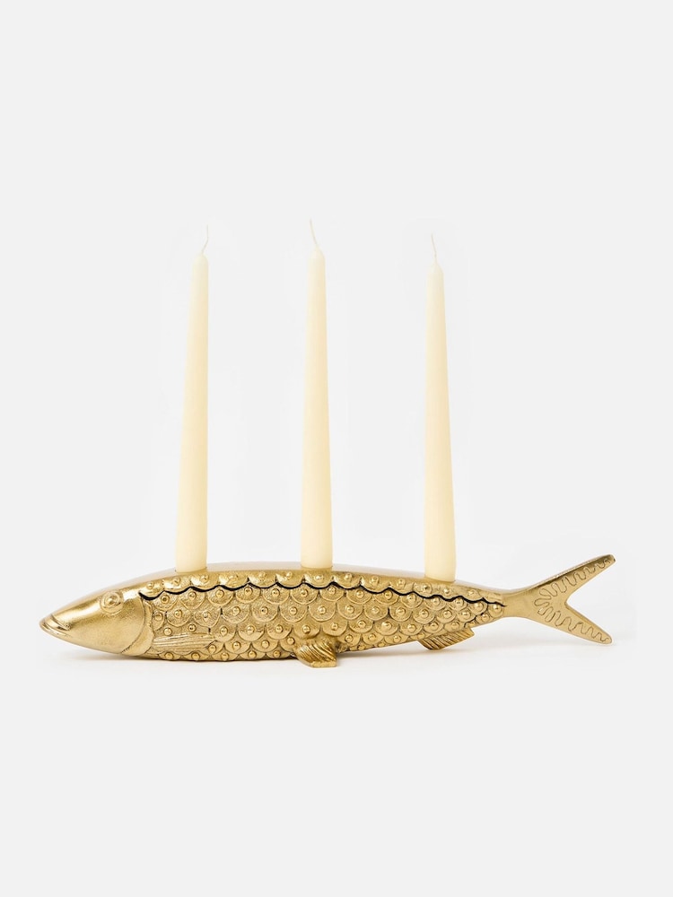 Oliver Bonas Gold Fish Table Candelabra - Image 1 of 6