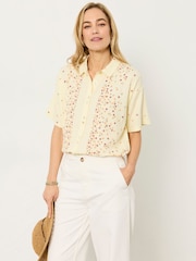 FatFace Kara Yellow Ditsy Pop Shirt - Image 1 of 5