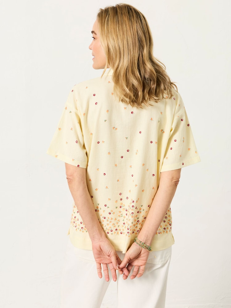 FatFace Kara Yellow Ditsy Pop Shirt - Image 2 of 5