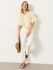 FatFace Kara Yellow Ditsy Pop Shirt - Image 3 of 5