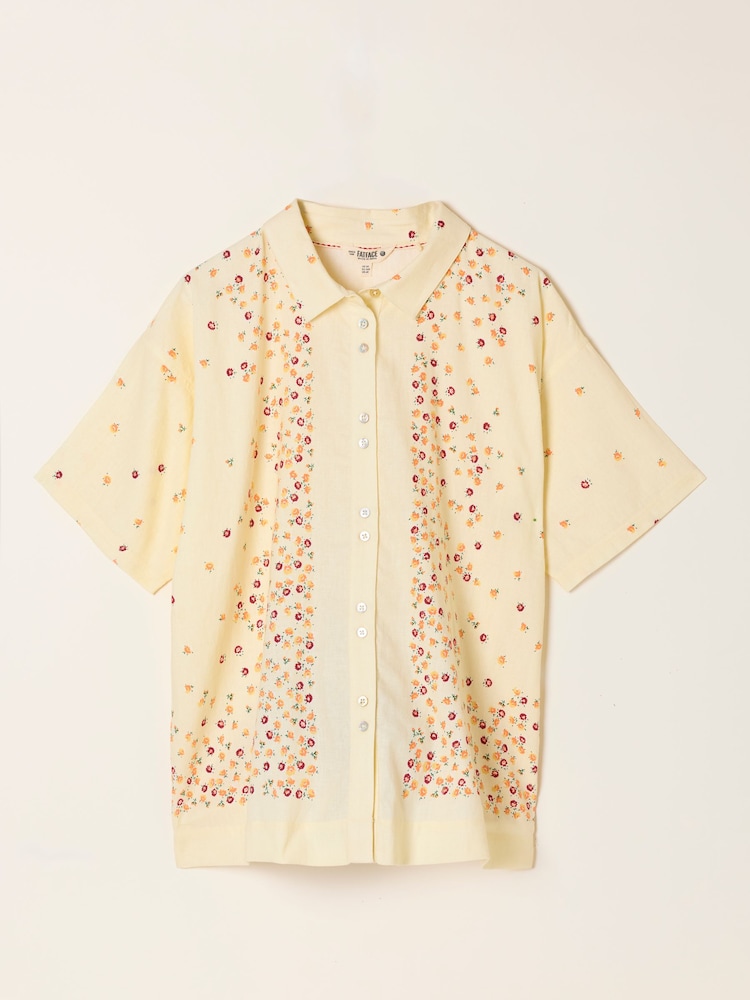 FatFace Kara Yellow Ditsy Pop Shirt - Image 5 of 5