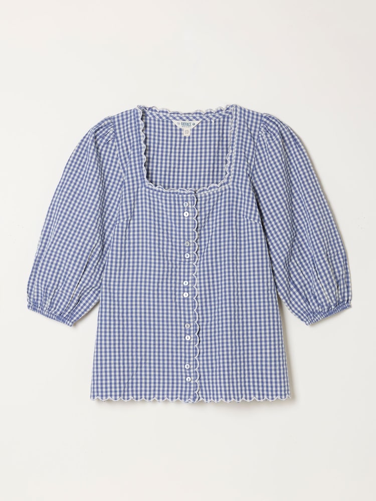 FatFace Multi Sofia Gingham Blouse - Image 1 of 1