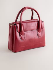 Red Croc Effect Hand Held Bag - Image 5 of 9