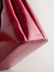 Red Croc Effect Hand Held Bag - Image 9 of 9