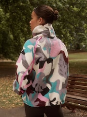 Abstract Print Active Borg Quarter Zip Jacket - Image 3 of 6