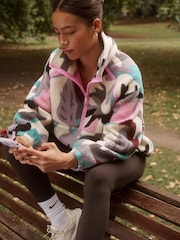 Abstract Print Active Borg Quarter Zip Jacket - Image 4 of 6