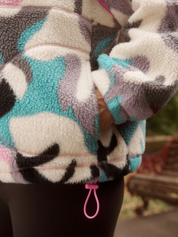 Abstract Print Active Borg Quarter Zip Jacket - Image 6 of 6