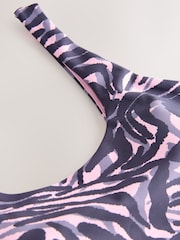 Pink Zebra Print Active Balance Scoop Back Sports Bra - Image 7 of 9