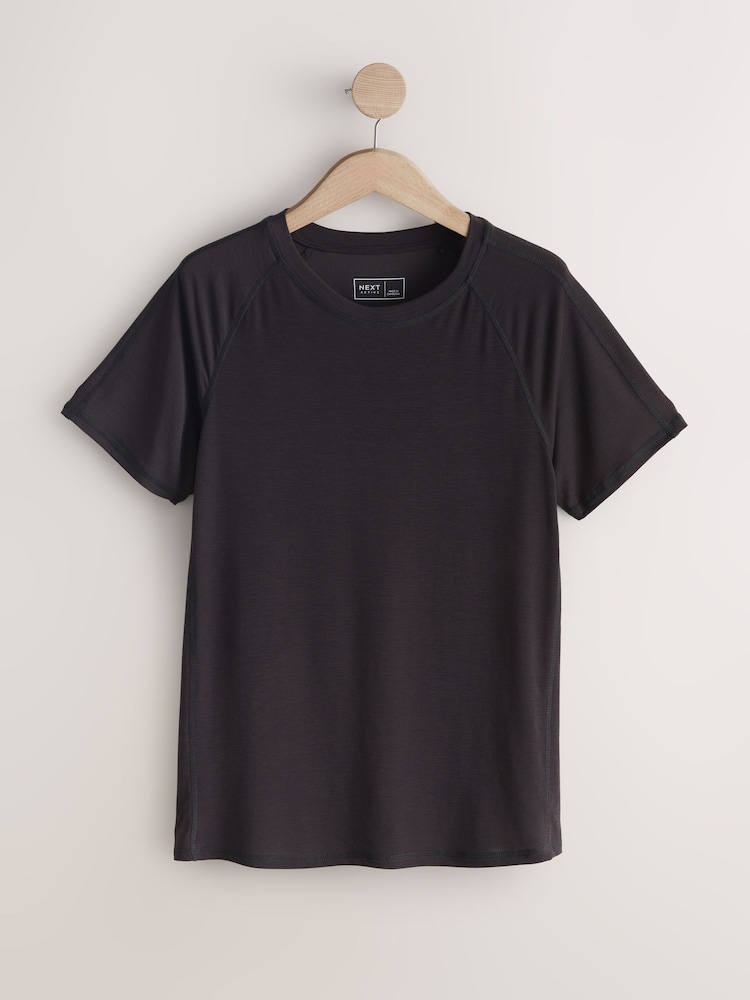 Brown/Cream Active Crew Neck Short Sleeve T-Shirts 2 Pack - Image 2 of 4 Brown/Cream Active Crew Neck Short Sleeve T-Shirts 2 Pack - Image 2 of 4