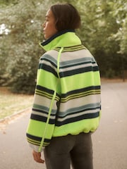 Green Stripe Active Borg Quarter Zip Jacket - Image 2 of 3