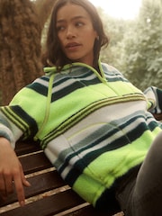Green Stripe Active Borg Quarter Zip Jacket - Image 3 of 3