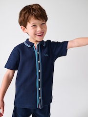 كحلي - طقم قميص وشورت بملمس بارز من Paul Smith Junior - صورة 2 من 7