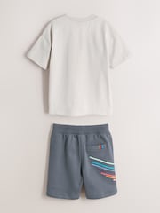 Pelēks - Paul Smith junioru tonālais T-krekls un šorti - Attēls 10 no 15