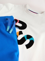 Paul Smith Junior White/Blue T-Shirt and Blue Shorts Set - صورة 14 من 14