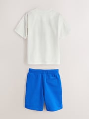 Paul Smith Junior White/Blue T-Shirt and Blue Shorts Set - صورة 7 من 14