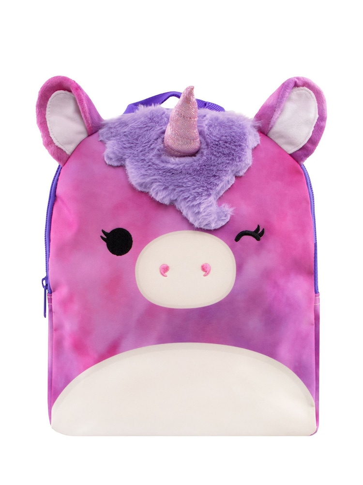 Character Purple Squishmallows Lola The Unicorn Backpack With 3D Horns and Ears - Image 1 of 12