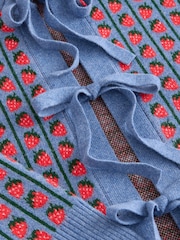 Blue Strawberry Supersoft Tie Front Knitted Cardigan - Image 3 of 3