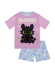 Character Purple How To Train Your Dragon Toothless Short Pyjamas - Image 1 of 6