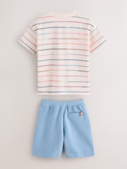 Paul Smith Junior Stone/Blue Stripe T-Shirt and Shorts Set - Image 7 of 11