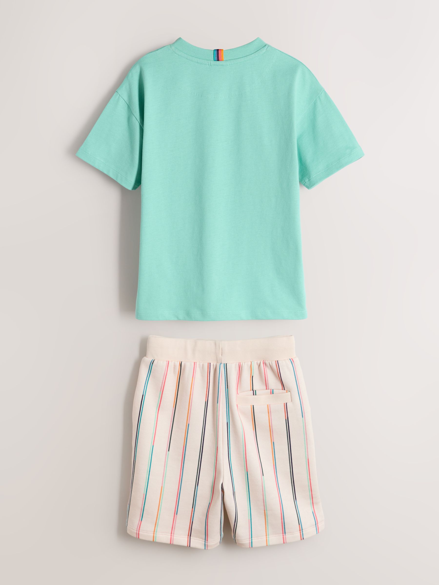 Buy Paul Smith Junior Green Zebra T-Shirt and Striped Shorts Set