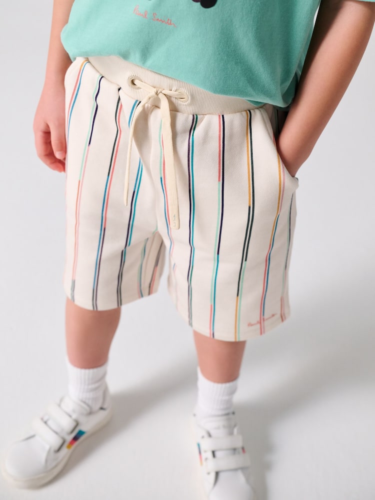 Paul Smith Junior Green Zebra T-Shirt and Striped Shorts Set - صورة 2 من 15 Paul Smith Junior Green Zebra T-Shirt and Striped Shorts Set - صورة 2 من 15