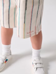 Paul Smith Junior Green Zebra T-Shirt and Striped Shorts Set - صورة 7 من 15