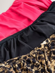 Leopard/Pink/Black 3 Pack Tummy Control Swimsuit - Image 5 of 7
