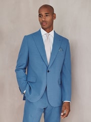 Bright Blue Tailored Fit Slim Fit Motion Flex Wool Blend Suit Jacket - Image 1 of 4