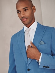 Bright Blue Tailored Fit Slim Fit Motion Flex Wool Blend Suit Jacket - Image 4 of 4