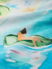 Blue/Pink Scenic Print Jersey Shift Dress - Image 8 of 8