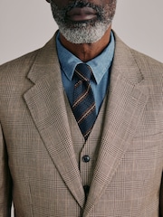 Neutral Signature Tailored Fit British Moons Merino Wool Linen Blend Check Suit Jacket - Image 5 of 12