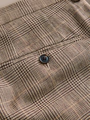 Neutral Signature Tailored Fit Moons Merino Wool Linen Blend Check Suit Trousers - Image 10 of 10