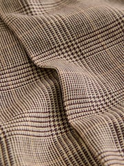 Neutral Signature Tailored Fit Moons Merino Wool Linen Blend Check Suit Trousers - Image 8 of 10