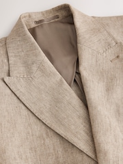 Stone Double Breasted Tailored Signature Italian Linen Suit Jacket - Image 10 of 13