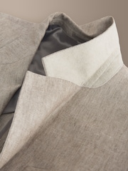 Stone Tailored Fit Signature Italian Linen Suit Jacket - Image 10 of 11