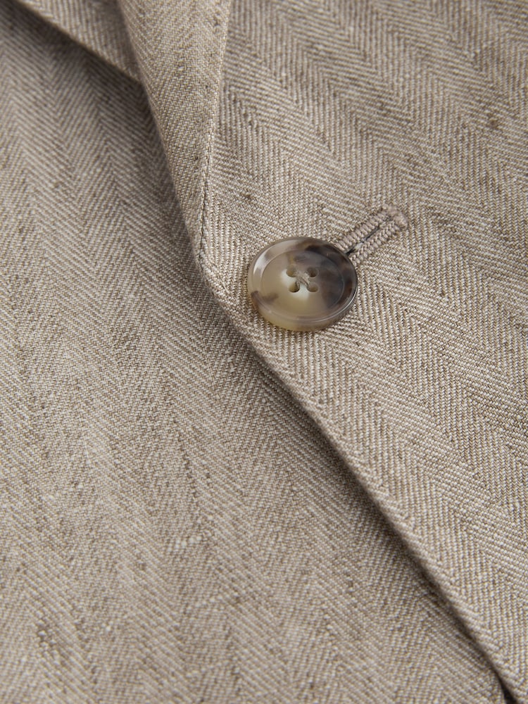 Stone Tailored Fit Signature Italian Linen Suit Jacket - Image 11 of 11